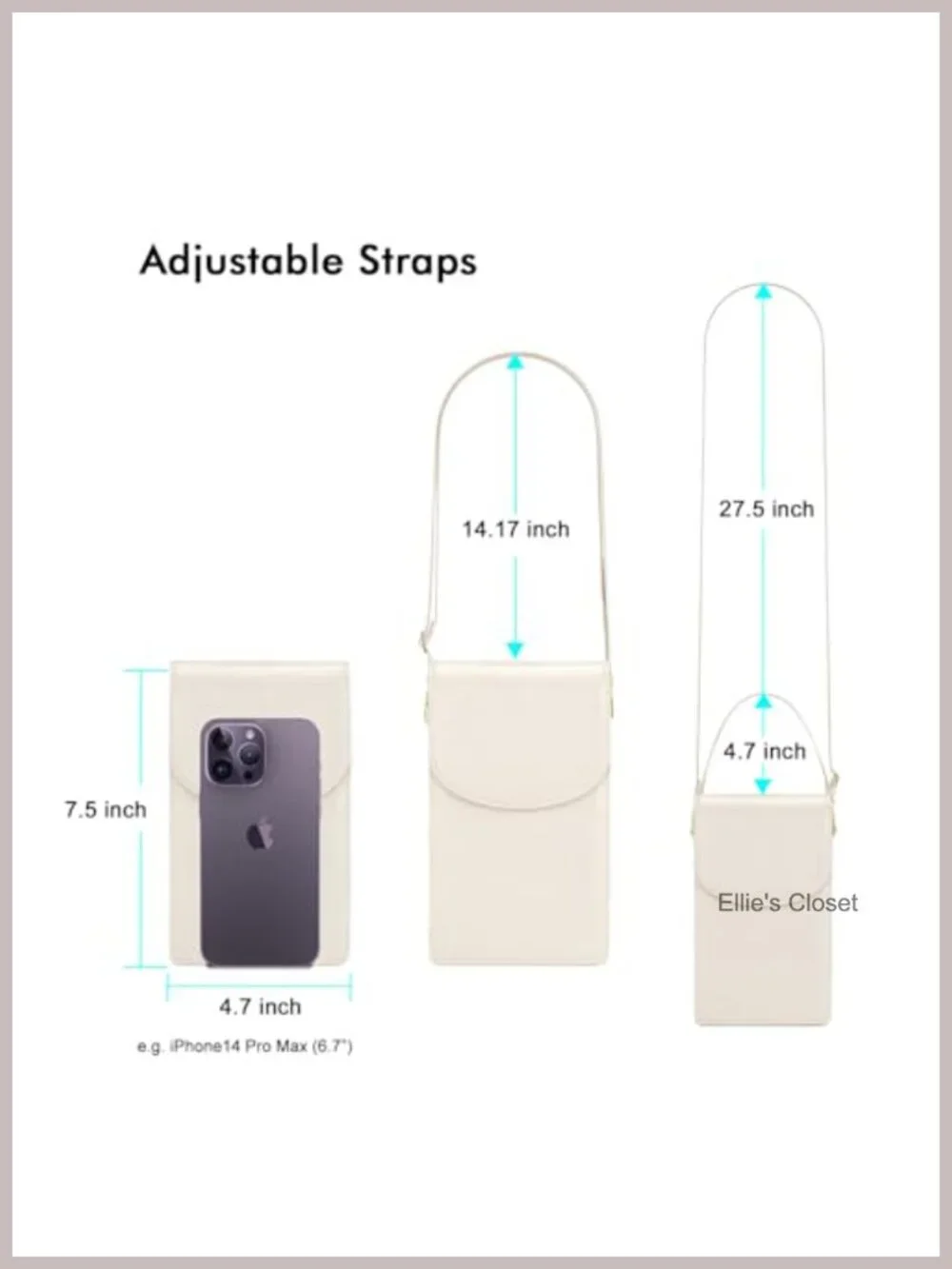 Faux Leather Crossbody Phone Bag with Detachable Card Holder